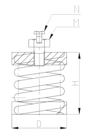 ZTH型<a href='http://jszlcs.com' target='_blank'><u>彈簧減震器</u></a>結(jié)構(gòu)圖